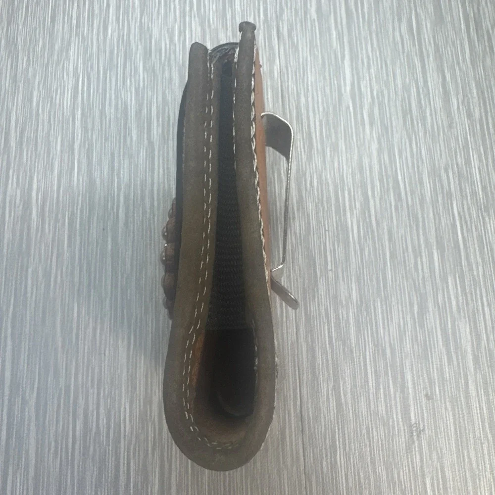 Montana‎ Silversmiths Tooled Leather Knife Sheath Western Concho Cowboy Star